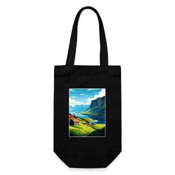 The Fjords Norway Norwegian Mountains Scandinavian - Gift Bag for Bottles - black - Front