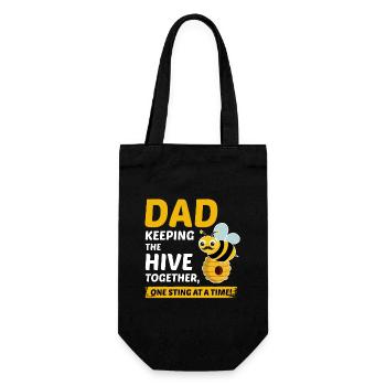 Honeybee Dad Beekeeper Beekeeping Insect Collector - Gift Bag for Bottles - black - Front