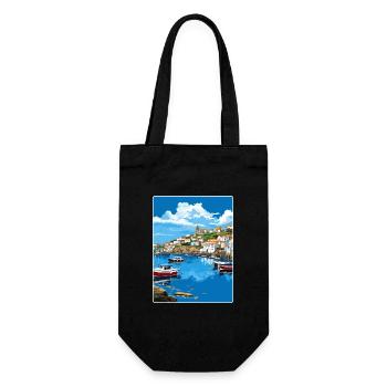 Mevagissey Angleterre Affiche de voyage Peinture Souvenir WP - Sac à bouteille - noir - Devant