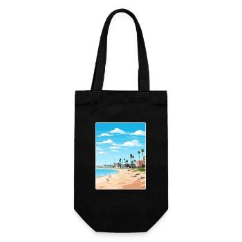 Manhattan Beach Californie Affiche de voyage souvenir - Sac à bouteille - noir - Devant
