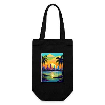 Miami Floride voyage affiche Souvenir peinture WPA - Sac à bouteille - noir - Devant