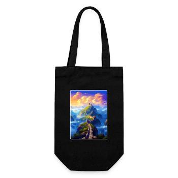 Great of China Travel Poster Souvenir Painting WPA - Gift Bag for Bottles - black - Front