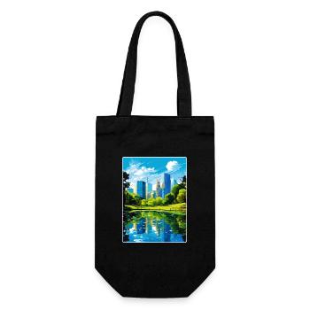 New York State Travel Poster Souvenir Painting WPA - Gift Bag for Bottles - black - Front