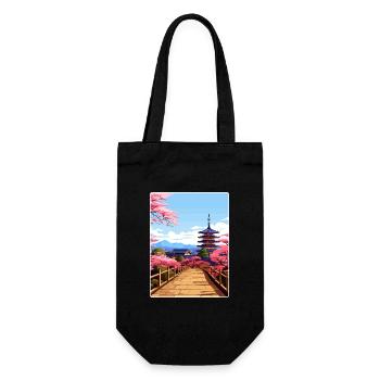 Kyoto Japon Affiche de voyage Souvenir Carte Postale Peinture - Sac à bouteille - noir - Devant