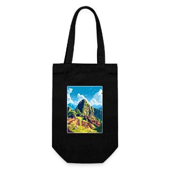 Machu Picchu Pérou Affiche de voyage Peinture Souvenir WPA - Sac à bouteille - noir - Devant