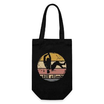 klettern retro bouldern symbol logo vintage icon - Geschenkbeutel für Flaschen - Schwarz - Vorne
