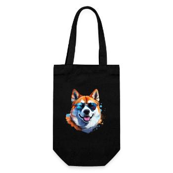 Akita Inu with sunglasses - Gift Bag for Bottles - black - Front