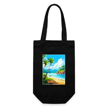 République dominicaine Carte d’affiche de voyage dans les Caraïbes - Sac à bouteille - noir - Devant