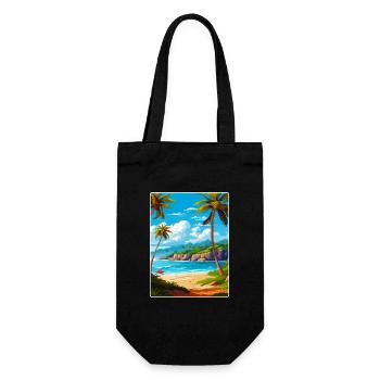 République dominicaine Carte d’affiche de voyage dans les Caraïbes - Sac à bouteille - noir - Devant