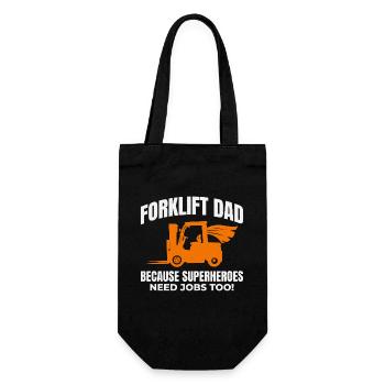Forklift Dad Heavy Equipment Driver Funny - Gift Bag for Bottles - black - Front