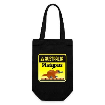 Australia Platypus Warning - Mammals - Gift Bag for Bottles - black - Front