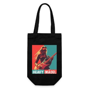 Heavy Girl, Woman with Electric Guitar - Gift Bag for Bottles - black - Front