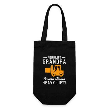 Forklift Grandpa Heavy Equipment Driver Funny - Gift Bag for Bottles - black - Front