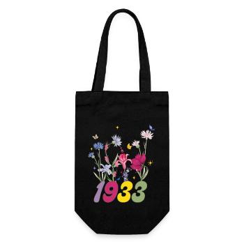Year of birth 1933 wildflowers - Gift Bag for Bottles - black - Front