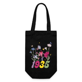 Year of Birth 1935 Wildflowers - Gift Bag for Bottles - black - Front