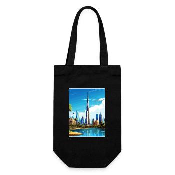 Dubai United Arab Emirates Travel Poster Souvenir - Gift Bag for Bottles - black - Front