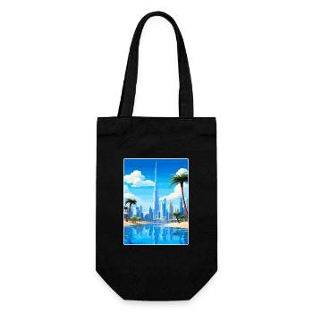 Dubai United Arab Emirates Travel Poster Souvenir - Gift Bag for Bottles - black - Front