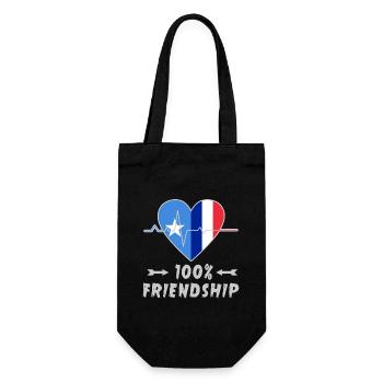 Somalia and France 100% friendship - Gift Bag for Bottles - black - Front
