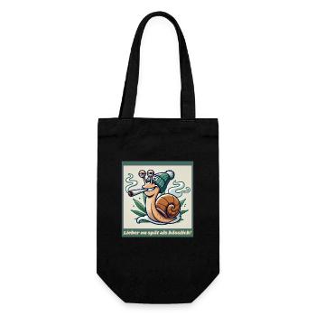 Better too late than ugly - Ganja Snail Joint - Gift Bag for Bottles - black - Front