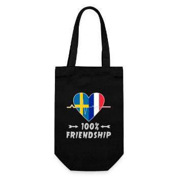 La Suède et la France, une amitié à 100 % - Sac à bouteille - noir - Devant