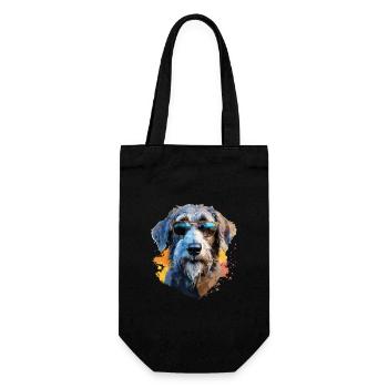 Lévrier avec lunettes de soleil - Sac à bouteille - noir - Devant