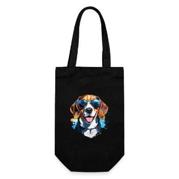 Beagle with sunglasses - Gift Bag for Bottles - black - Front
