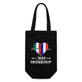 Mexico and France 100% friendship - Gift Bag for Bottles - black - Front