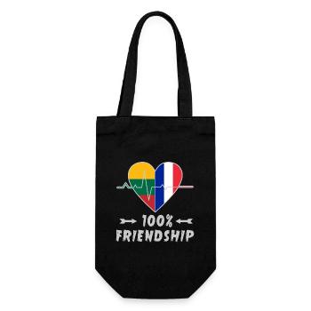 Lithuania and France 100% friendship - Gift Bag for Bottles - black - Front
