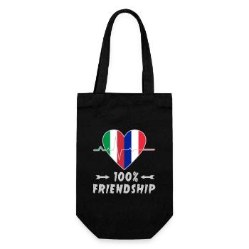 L'Italie et la France : une amitié à 100 % - Sac à bouteille - noir - Devant