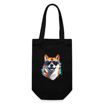Shiba Inu with sunglasses - Gift Bag for Bottles - black - Front