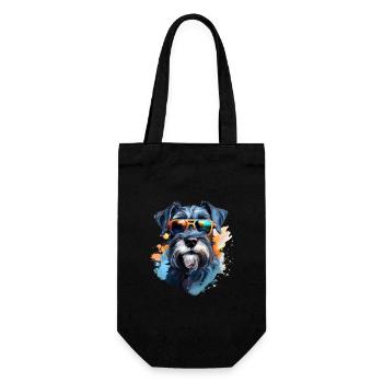 Schnauzer with sunglasses - Gift Bag for Bottles - black - Front
