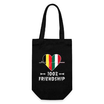 100 % amitié entre la Belgique et l'Italie - Sac à bouteille - noir - Devant