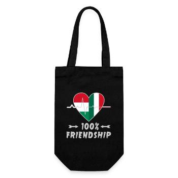 Hungary and Italy 100% friendship - Gift Bag for Bottles - black - Front
