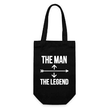 The Man The Legend Mallesprüche - Geschenkbeutel für Flaschen - Schwarz - Vorne