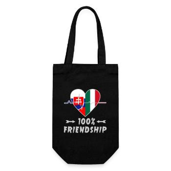 Slovakia and Italy 100% friendship - Gift Bag for Bottles - black - Front