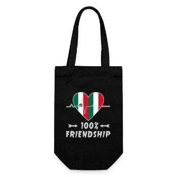 Mexico and Italy 100% friendship - Gift Bag for Bottles - black - Front