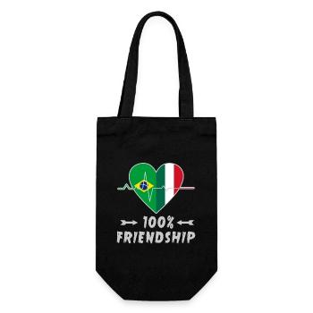 100 % amitié entre le Brésil et l'Italie - Sac à bouteille - noir - Devant