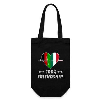 Afghanistan and Italy 100% friendship - Gift Bag for Bottles - black - Front