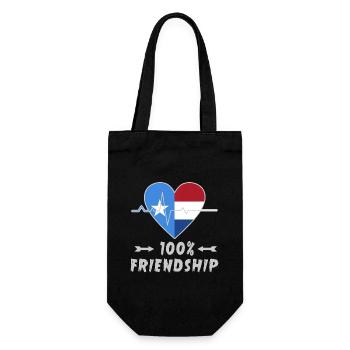 Somalia und Niederlande 100% Freundschaft - Geschenkbeutel für Flaschen - Schwarz - Vorne