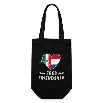 Mexico and Netherlands 100% friendship - Gift Bag for Bottles - black - Front
