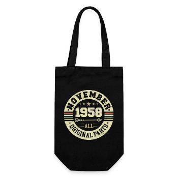 Vintage November 1958 - Birthday November 1958 - Gift Bag for Bottles - black - Front