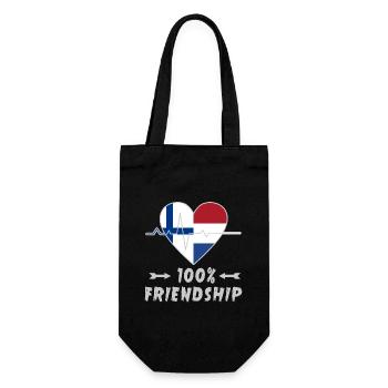 Finland and the Netherlands 100% friendship - Gift Bag for Bottles - black - Front