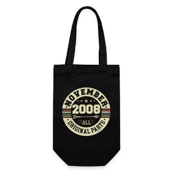 Vintage November 2008 - Birthday November 2008 - Gift Bag for Bottles - black - Front