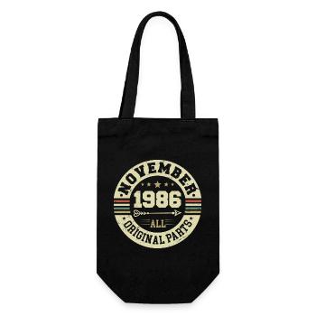 Millésime Novembre 1986 - Anniversaire Novembre 1986 - Sac à bouteille - noir - Devant
