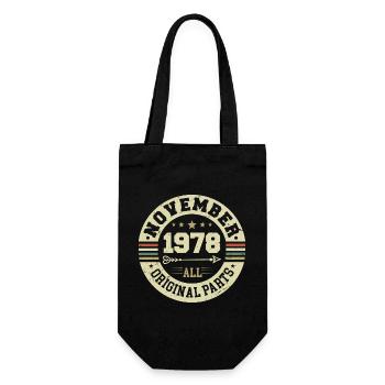 Vintage November 1978 - Birthday November 1978 - Gift Bag for Bottles - black - Front