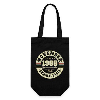 Vintage November 1988 - Geburtstag November 1988 - Geschenkbeutel für Flaschen - Schwarz - Vorne