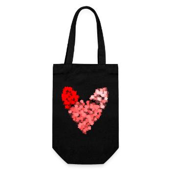 HERZ. PAPA. MAMA. Junggesellinnenabschied. BEBE. KIND. HERZ. FEST - Geschenkbeutel für Flaschen - Schwarz - Vorne