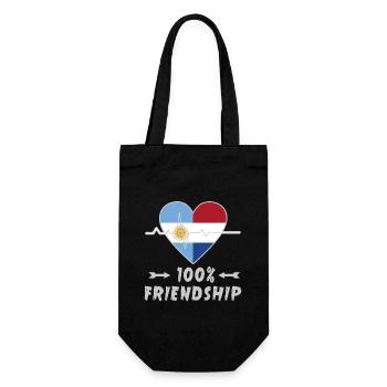 Argentina and the Netherlands 100% friendship - Gift Bag for Bottles - black - Front