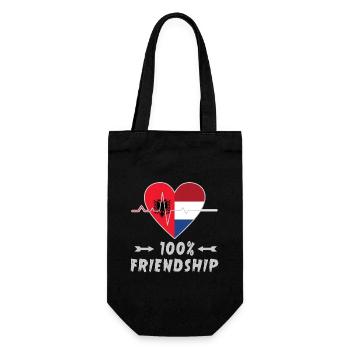 Albania and the Netherlands 100% friendship - Gift Bag for Bottles - black - Front