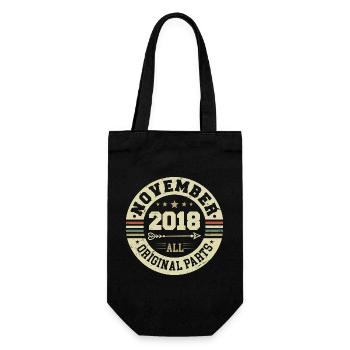 Vintage November 2018 - Birthday November 2018 - Gift Bag for Bottles - black - Front